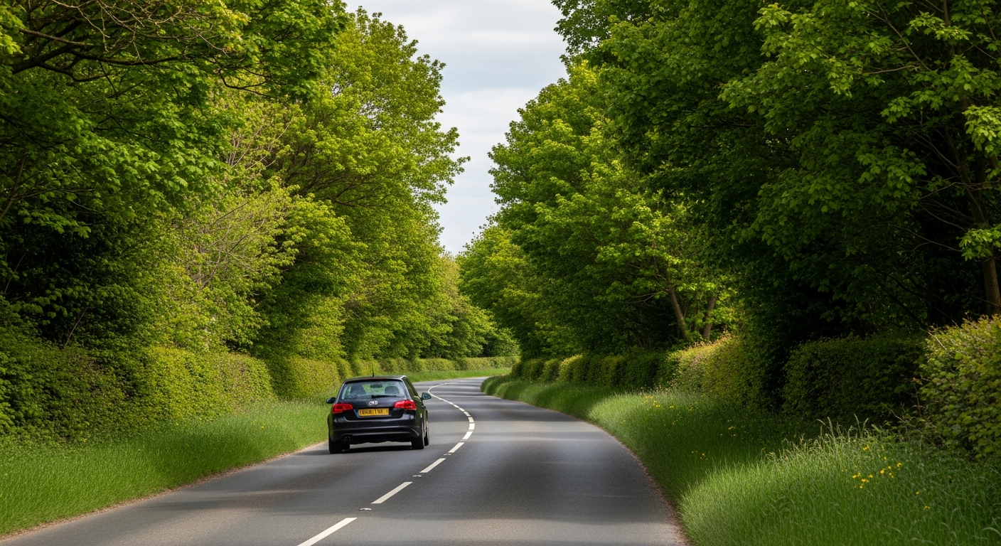 Car on a winding mountain road